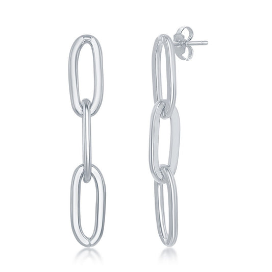 Sterling Silver, Paperclip earrings