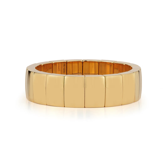 18K Rose Gold Overlay Rectangular Stretch Bracelet