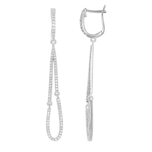 Sterling Silver White Topaz 1.238 cttw Teardrop Earrings