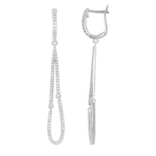 Load image into Gallery viewer, Sterling Silver White Topaz 1.238 cttw Teardrop Earrings
