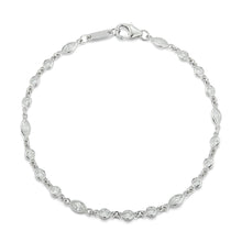 Load image into Gallery viewer, All Connected Plain Bezel with Alternating Pear and Round Diamond By The Yard Bracelet
