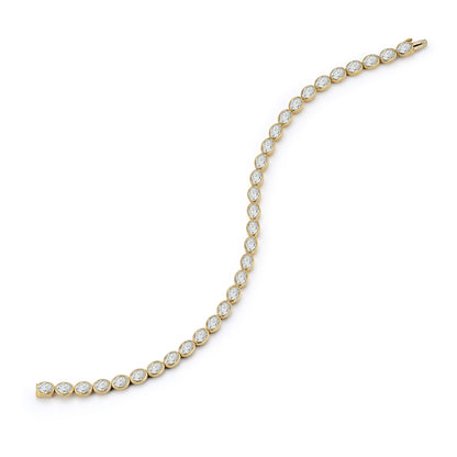 Plain Bezel Oval Diamond Tennis Bracelet