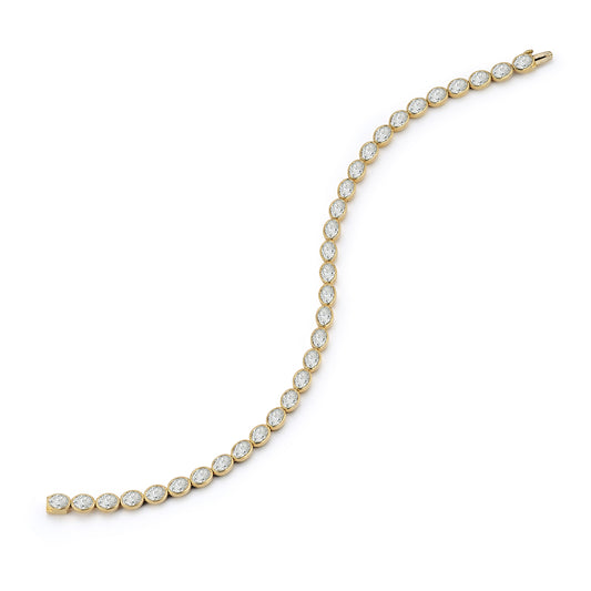 Plain Bezel Oval Diamond Tennis Bracelet