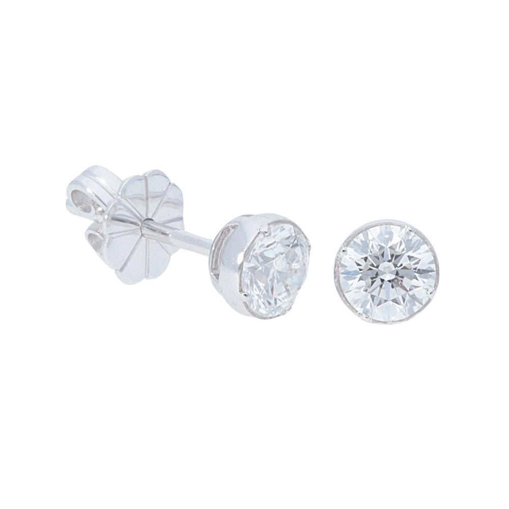 Diamond Bezel Stud Earrings