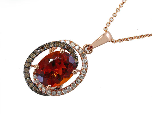 EFFY 14K ROSE GOLD DIAMOND,BROWN DIAMOND,MADERA CITRINE PENDANT