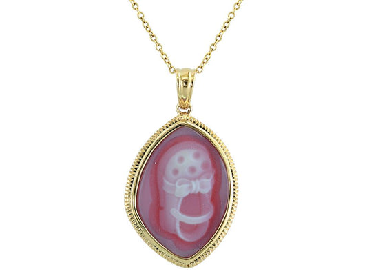EFFY 14K YELLOW GOLD AGATE CAMEO PENDANT