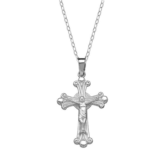 Sterling Silver Designed Cross with Figure Pendant
