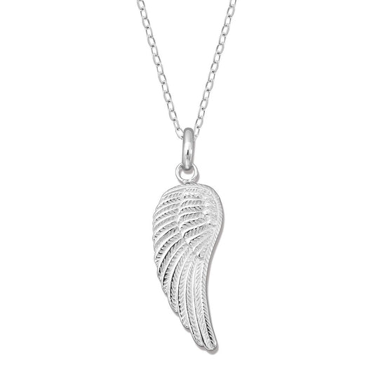Sterling Silver Single Angel Wing Pendant