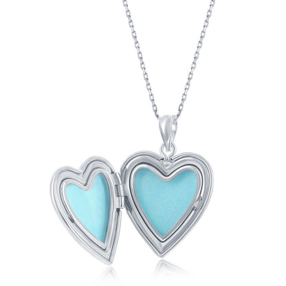 Stering Silver "I Love You To The Moon & Back" Heart Locket W/chain