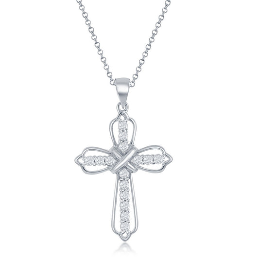 Sterling Silver CZ Cross Pendant