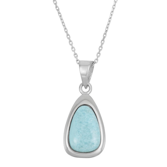 Sterling Silver Larimar Teardrop Pendant