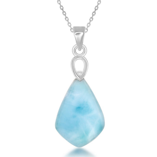 Sterling Silver Diamond Shaped Larimar Pendant