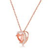 Load image into Gallery viewer, Sterling Silver Heart Morganite CZ with White CZ Border Pendant - Rose Gold Plated
