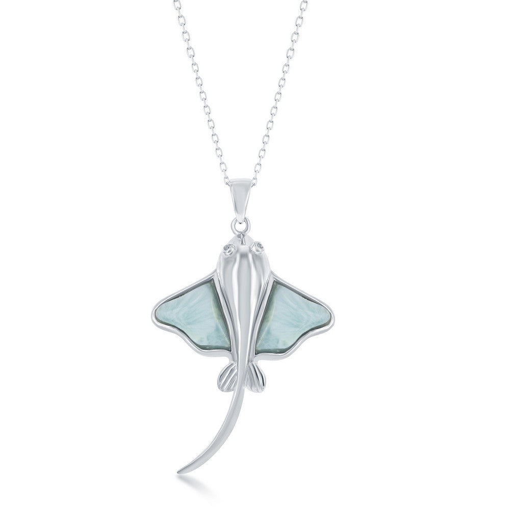 Sterling Silver Larimar Stingray Pendant