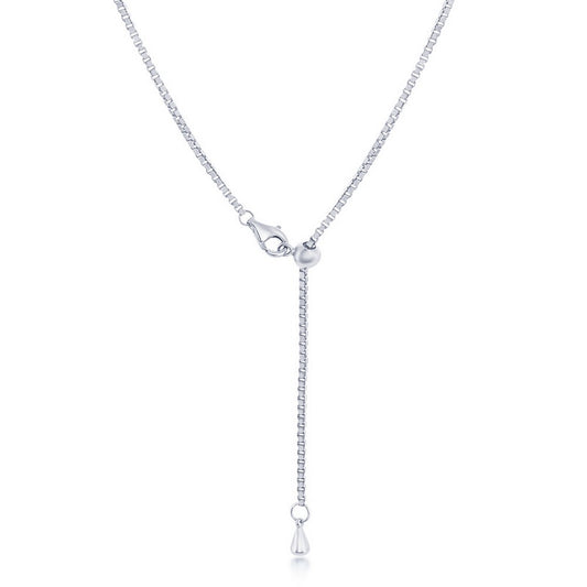 Sterling Silver 3mm CZ Tennis Adjustable Necklace