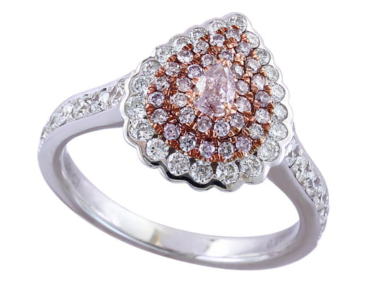 EFFY 14K WHITE and ROSE GOLD ,DIA/PNK-DIA RING