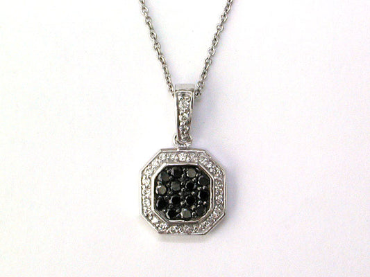 EFFY 14K WHITE GOLD DIAMOND,BLACK DIAMOND, PENDANT