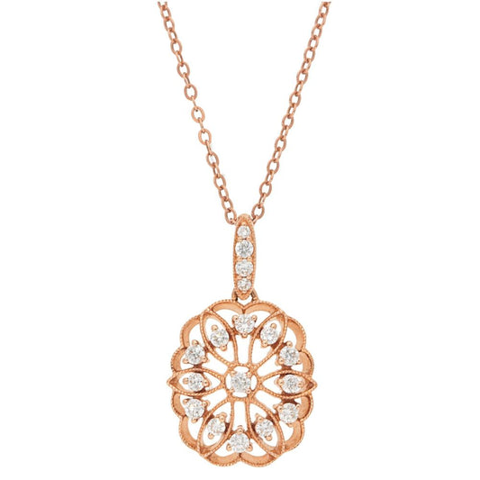 Diamond Antique Oval Pendant