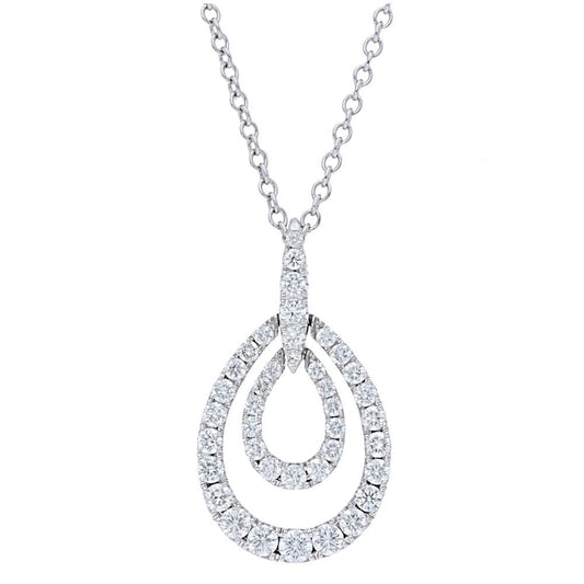 Pave Diamond Double Pear Shape  Pendant