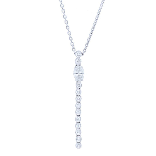 Diamond Bezel Drop with Oval Pendant