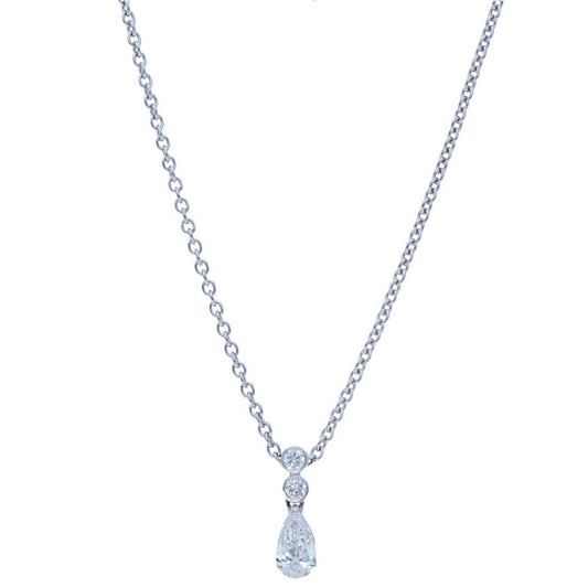2 Bezel Drop with Pear Diamond Pendant