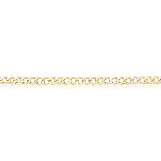 Sterling Silver 4mm Pave Cuban Bracelet - Gold Plated