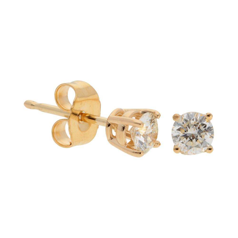 4 Prong Round Diamond Stud Earrings