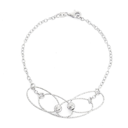 Sterling Silver Diamond Cut Beads and Wires Bracelet