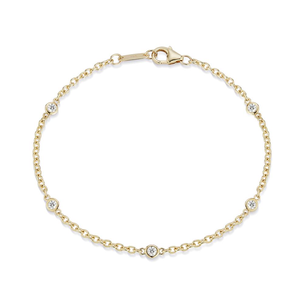 5 Polished Bezel Diamonds By the Yard Bracelet