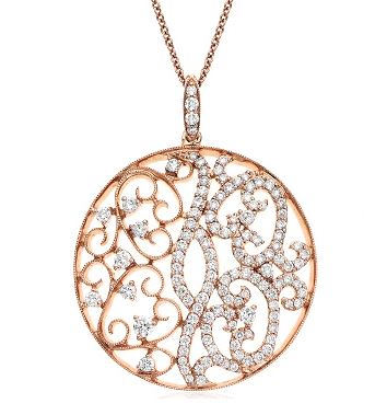 Diamond Swirly Medallion Pendant