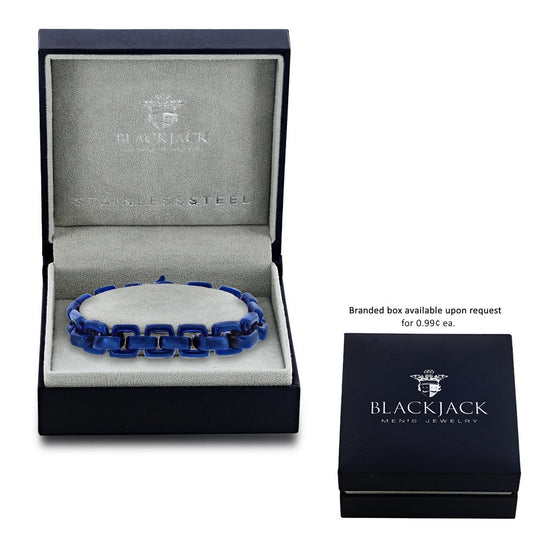 Stainless Steel Anchor Link Bracelet - Blue Plating
