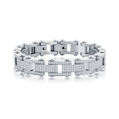 Stainless Steel Micro Pave CZ Bracelet