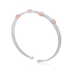Load image into Gallery viewer, Sterling Silver Wire Designer Bangle, Set with CZ, Bonded with 14K Rose Gold, MADE IN ITALY
