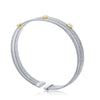 Load image into Gallery viewer, Sterling Silver Round CZ Triple Wire Bangle, Bonded with 14K Gold Plating
