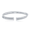 Load image into Gallery viewer, Sterling Silver Polished Wire Bangle, Bonded with Platinum
