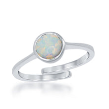 Load image into Gallery viewer, &quot;October&quot; White Inlay Opal Bezel Set Ring
