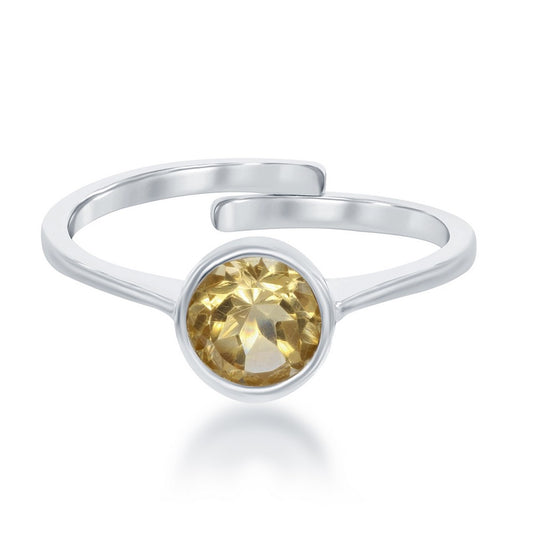 "November" Citrine Bezel Set Ring