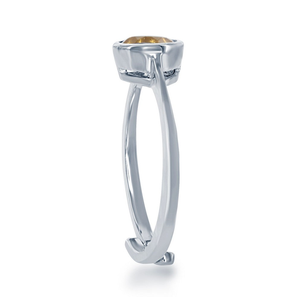 "November" Citrine Bezel Set Ring