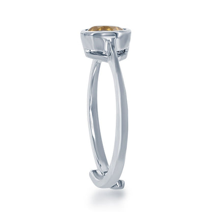 "November" Citrine Bezel Set Ring
