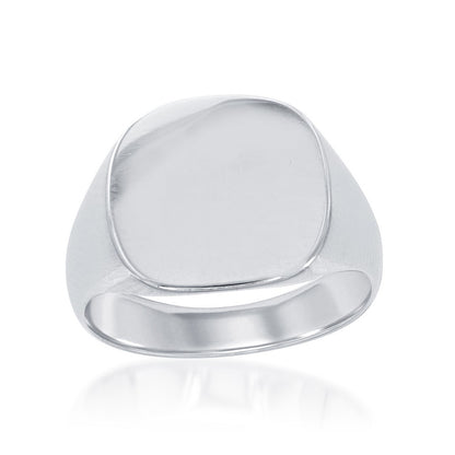 Sterling Silver Large Shiny Square Ring