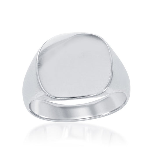 Sterling Silver Large Shiny Square Ring