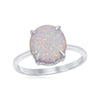 Load image into Gallery viewer, Sterling Silver Four-Prong White Inlay Opal Oval Ring
