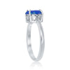 Load image into Gallery viewer, Sterling Silver Four-Prong Round Blue Inlay Opal Ring
