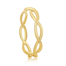 Load image into Gallery viewer, Sterling Silver Intertwined Ring - Gold Plated
