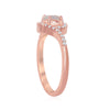 Load image into Gallery viewer, Sterling Silve Round White Opal with Half CZ Border Ring - Rose Gold Plated
