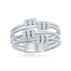 Load image into Gallery viewer, Sterling Silver Designer Ring, Set with CZ, Bonded with Platinium, MADE IN ITALY
