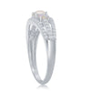 Load image into Gallery viewer, Sterling Silver Three-Stone White Opal Open CZ Band Ring
