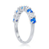 Load image into Gallery viewer, Sterling Silver White CZ &amp; Blue Opal Band Ring
