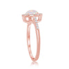 Load image into Gallery viewer, Sterling Silver Round White Opal with CZ Halo Ring - Rose Gold Plated
