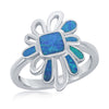 Load image into Gallery viewer, Sterling Silver Blue Inlay Opal Designed Ring
